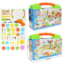 Drilling Screw 3D Creative Mosaic Puzzle Toys For Children Building Bricks Toys Kids DIY Electric Drill Set Boys Educational Toy