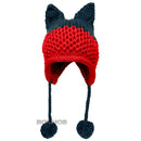 BomHCS Cute Fox Ears Beanie Winter Warm 100% Gorro de punto hecho a mano