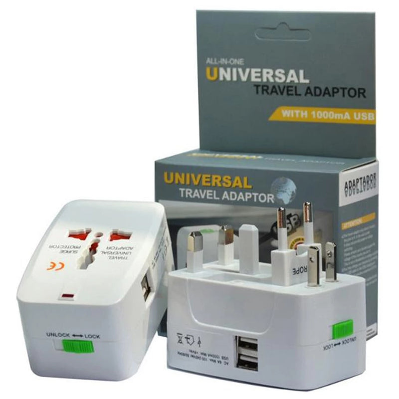 Multifunktions-Reisestecker-Adapter All-in-One-Konverter-Ladegerät Weltweiter Universal-US-UK-AU-EU-USB-Netzstecker-Adapter