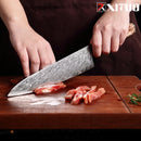 XITUO Kitchen Knives-Set Damascus Steel VG10 Chef Knife Cleaver Paring Bread Knife Blue Resin and Color Wood Handle 1-7PCS set