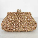 Boutique De FGG flor corona Minaudiere embrague plata cristal noche bolso mujer fiesta graduación bolso nupcial embragues boda monedero