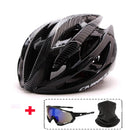 Casco de bicicleta de carretera para hombre y mujer con gafas de sol, cascos deportivos de carreras de bicicleta ultraligeros, casco de ciclismo moldeado integralmente ajustable