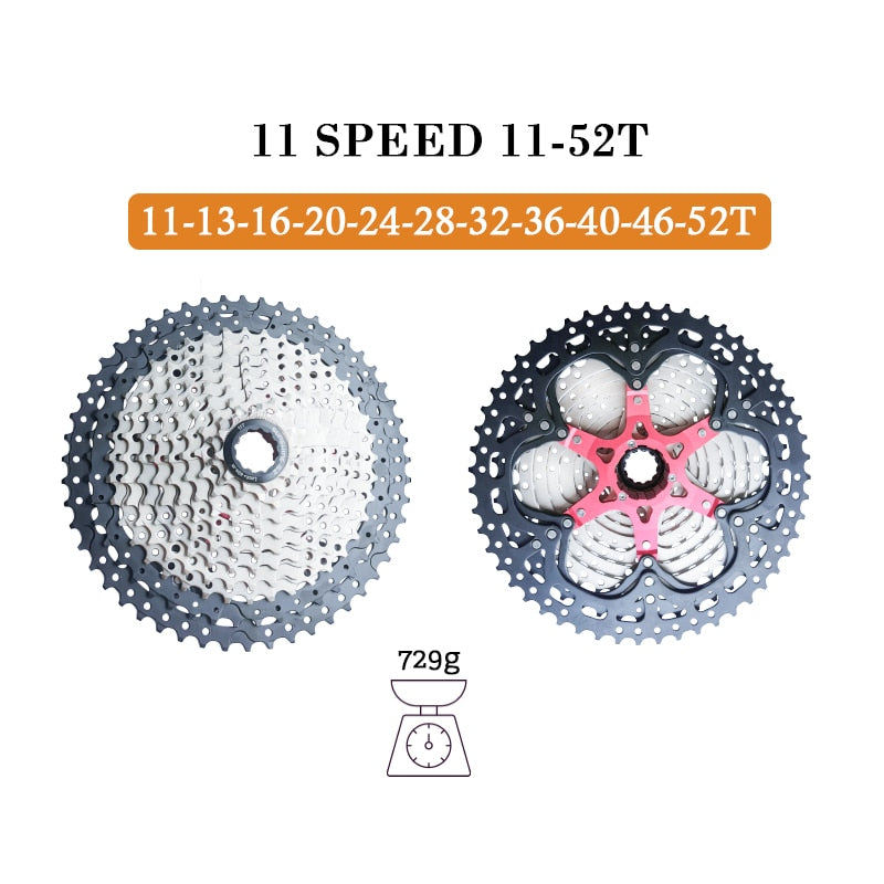 Sunshine Mountain Bike 8 9 10 11 12 Speed Velocidade Bicycle Cassette MTB Freewheel Sprocket 36T 40T 42T 46T 50T 52T for SHIMANO