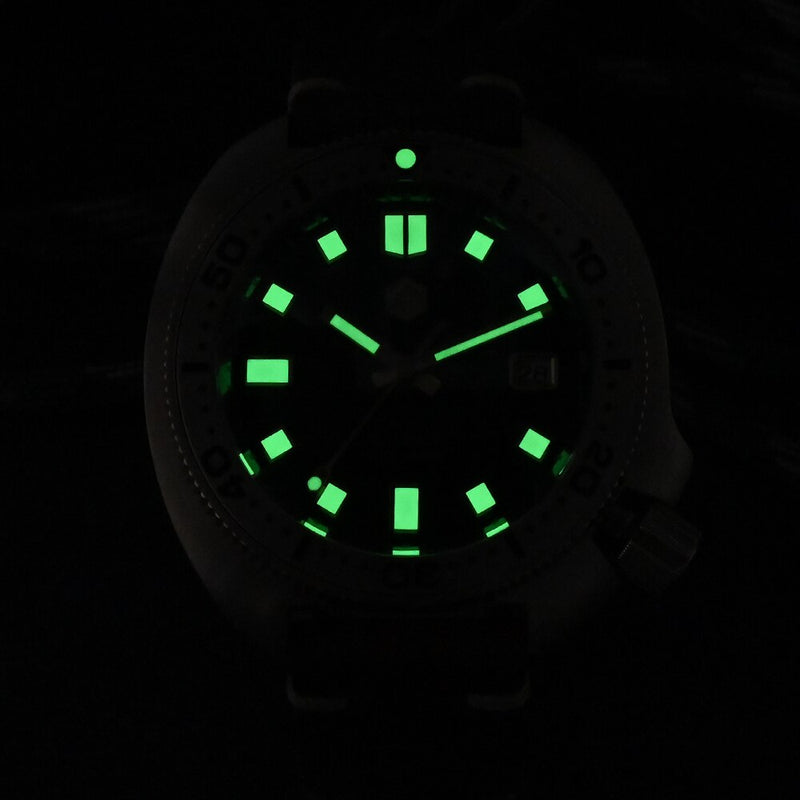 San Martin 44mm abulón V4 tortuga bronce sólido Vintage Diver hombres reloj mecánico 20 Bar correa de cuero luminosa Relojes часы