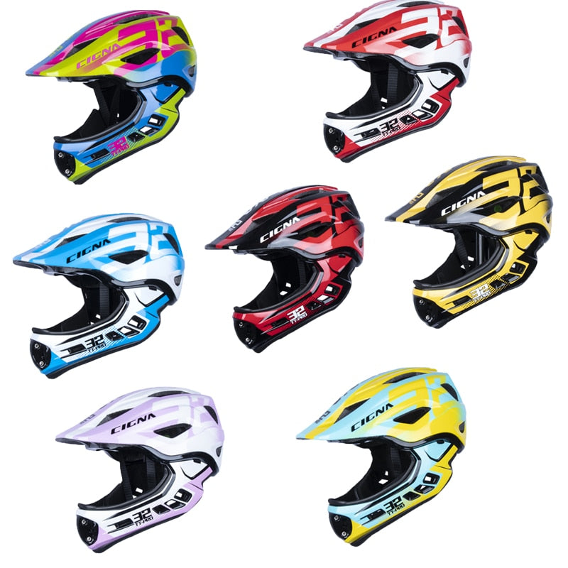 Detachable Kids Cycling Helmet with light Full Face Child Helmet Pro Protection MTB Downhill Bike Helmet Sports Safety Equipment