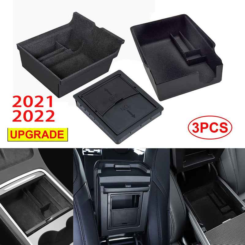 Para Tesla modelo 3 2022 modelo Y consola central bandeja organizadora 1-3 uds accesorios interiores para Tesla modelo 3 Y 2021 caja de almacenamiento