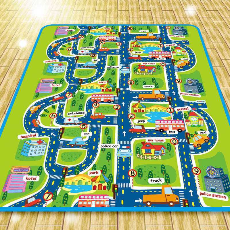 Baby Crawling Mat Non-Slip Surface Baby Carpet Rug Play Mat 0.3cm Thick Urban Track  Learning Mat for Children Game Pad