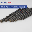 9 Pieces 160mm Masonry Drill Bits Set SDS Plus Shank Carbide Cross-Tip for Electric Hammer Diameter-5&6&6&8&8&10&12&14&16mm