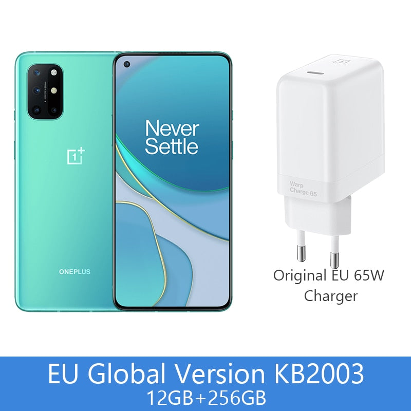 Globale Version OnePlus 8T Offizieller OnePlus Store 8GB 128GB Snapdragon 865 5G Smartphone 120Hz AMOLED Fluid Screen 48MP Quad 65W