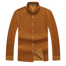 New Arrival Super Large Corduroy Young Men Cotton Plain Long Sleeve Casual Shirts High Quality Plus Size XL2XL3XL4XL5XL6XL7XL8XL
