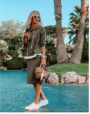 Conjunto informal de dos piezas para mujer, sudadera elegante con capucha y falda acampanada Harajuku, conjunto de dos piezas con bolsillo delantero, novedad de 2022