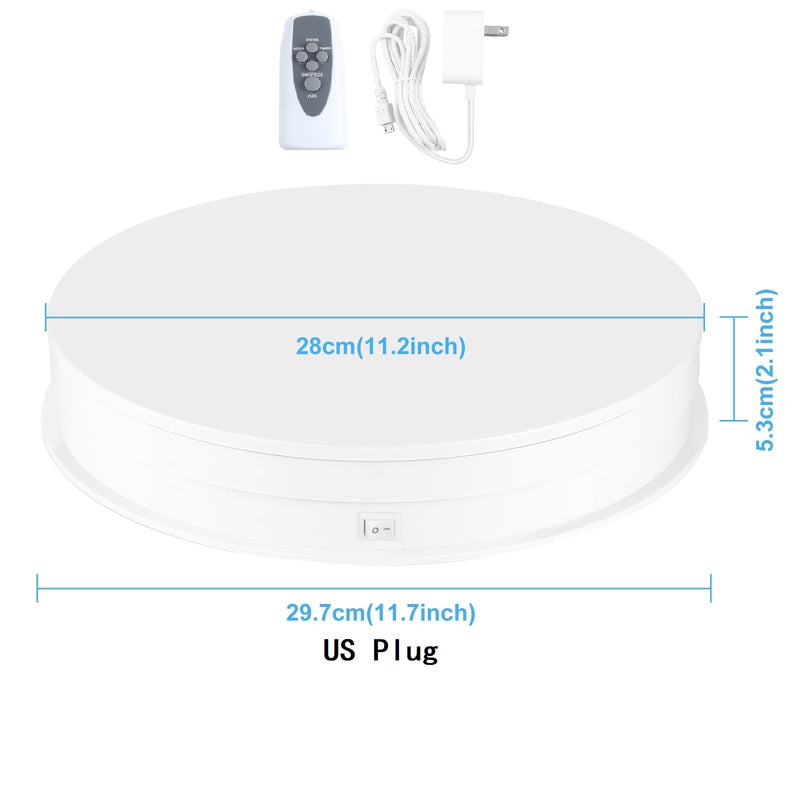 PULUZ USB eléctrico 360 grados giratorio tocadiscos soporte de exhibición para fotografía Video Vlog Shooting Props tocadiscos 15 30 cm