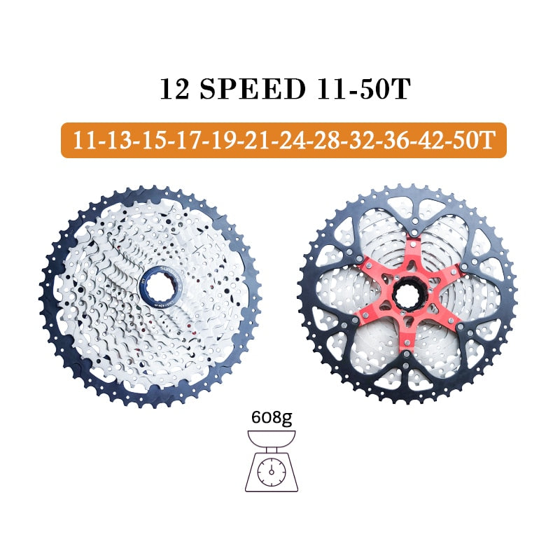 Sunshine bicicleta de montaña 8 9 10 11 12 velocidades Velocidade bicicleta Cassette MTB rueda libre piñón 36T 40T 42T 46T 50T 52T para SHIMANO