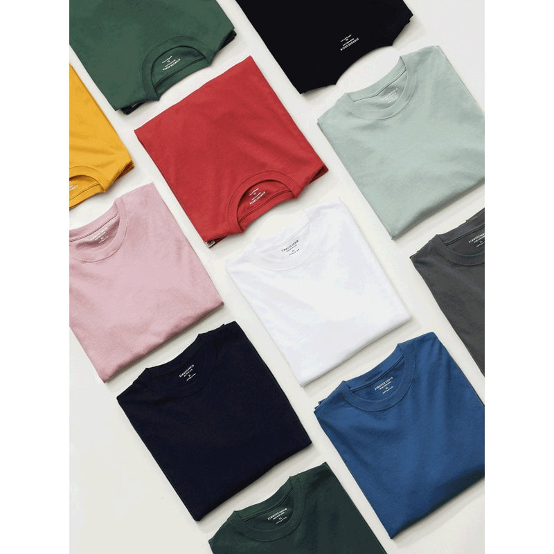 SIMWOOD 2022 primavera nueva camiseta de manga larga para hombre Color sólido 100% algodón cuello redondo Tops de talla grande camiseta de alta calidad SJ120967
