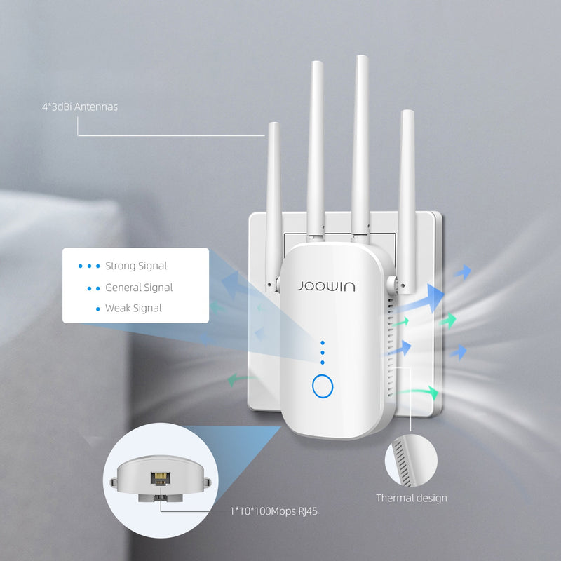 1200Mbps Dual Band 2.4G&amp;5GHz Wireless Extender 802.11ac Wifi Repeater Powerful Wi-Fi Router Long Range Wlan WiFi Amplifier