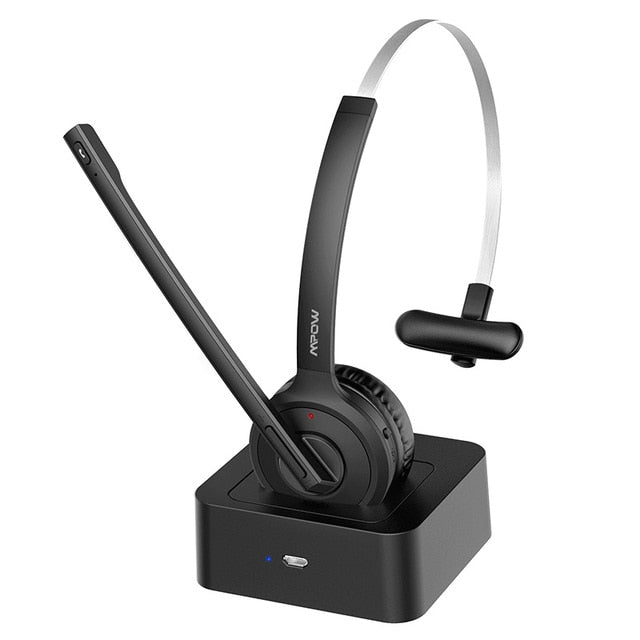 MPOW BH231 M5 Pro Bluetooth 5.0-Kopfhörer, kabelloses Headset mit geräuschunterdrückendem Mikrofon, Freisprech-Kopfhörer für das Büro im Freien