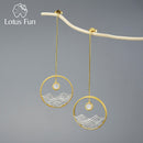 Lotus Fun The Moonlight Design Dangle Earrings Real 925 Sterling Silver Creative Handmade Fine Jewelry Earrings for Women Gift