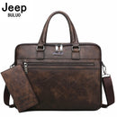 JEEP BULUO Brand High Quality Men Business Briefcase Bags For 14 inch laptop A4 File 2019 New Style Shoulder Travel Bag For Man