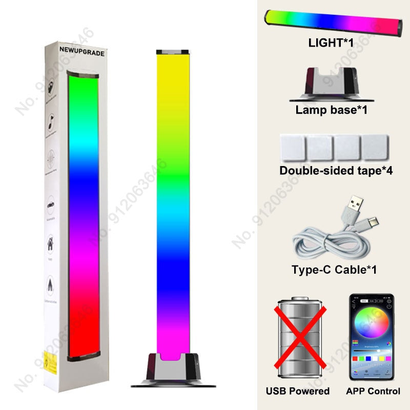 LED Pickup Light RGB Sound Control Symphony Light Smart App Control Music Rhythm Ambient LED Lamp Bar TV Computer Desktop Light