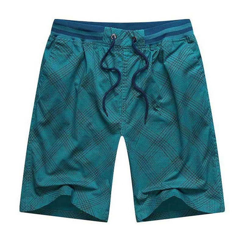 Bermuda Male Hot 2022 Summer Elastic Waist Mens Plaid Shorts Classic Design Breeches Cotton Casual Beach Short Pants Big Size 44