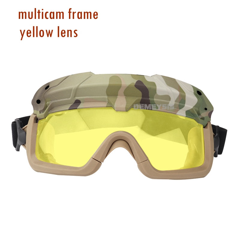 Tactical Airsoft Paintball Goggles Windproof Anti Fog CS Wargame Hiking Protection Goggles Fits for Tactical Helmet