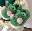 Funny Couple Lovely Frog Cotton Slippers 2022 Winter Student Anti Slip Warm Plush Home Slipper Men And Women Household Shoes