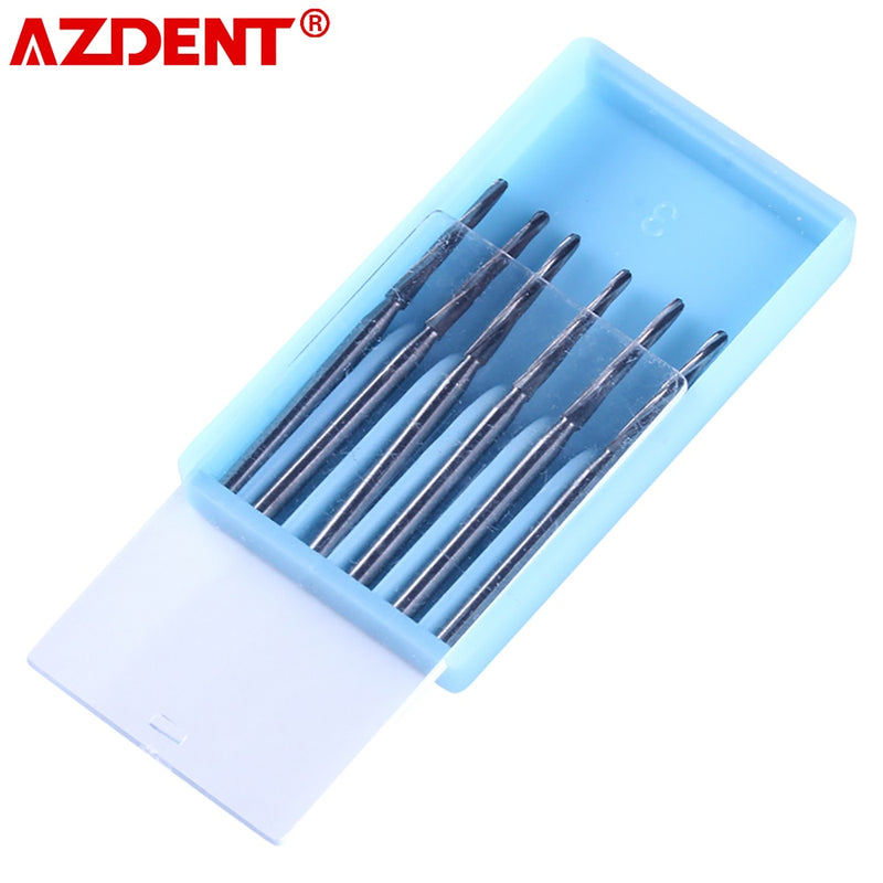 AZDENT, 6 piezas, cortadores de hueso de carburo quirúrgico Dental, fresas de acabado, fresa FG de 28mm