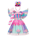 2022 New Fashion Baby Girl Candy Dress Kids Halloween Party Costume Colorful Ball Gown 2-12 Year Children Clothing