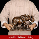 Feng Shui Elegant Elephant Resin Statue Lucky Wealth Figurine Crafts Ornaments Gift for Home Office Desktop Decoration