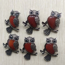 Fashion Vintage copper Plated Owl cute natural tiger eye stone onyx opal pendants for jewelry making wholesale 12pcs/lot free