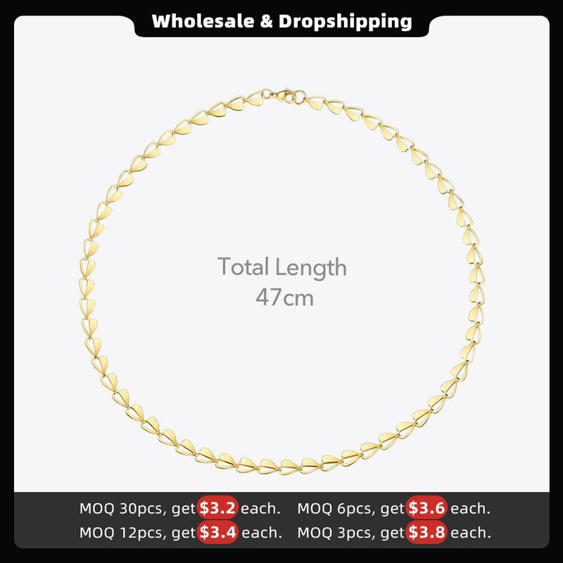 ENFASHION Hollow Heart Choker Necklace Women Gold Color Stainless Steel Cute Necklace Fashion Femme Jewelry Dropshipping P193054