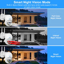 Smar 1080P 3MP PTZ WiFi Camera Outdoor Auto Tracking Ai Human Detect Full Color Night Vision Two Way Audio IP Camera ICsee APP