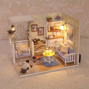 Cutebee DIY Dollhouse Kit Apartment Loft Wooden Miniature Doll Houses With Furniture LED Lights for Children Birthday Gift