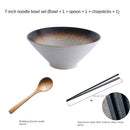 Japanese creative tableware set, commercial bamboo hat ceramic bowl, household large ramen, rice, noodles, soup bowl