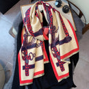 Luxury Winter Cashmere Scarf Women 2022 Design Warm Pashmina Blanket Horse Scarves Female Shawl Wraps Thick Foulard Bufanda