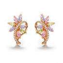 4 Farbe Edle Natürliche Zirkon Blume Ohrstecker Rot Grün Farbe Hochwertige Ohrringe Für Frau Ästhetisches Luxus Schmuck Geschenk