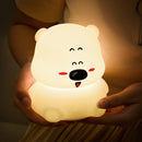 Panda Bear Dog LED Night Light Touch Sensor Colorful Rechargeable Bedroom Silicone Animal Lamp for Children Baby Sleeping Gift