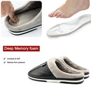 Herrenschuhe 2021 Home Slippers Herren Leder Memory Foam Indoor Hausschuhe für Herren Rutschfeste Warme Winterhaus Erwachsene Pantoffel Plüsch