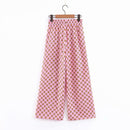 Trajes de mujer Sunc Spring LOOSE Blue Printed Kimono Jacket con mangas de plumas Pantalones de pierna ancha Trajes de ropa de dos piezas Viintage