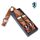 Genuine Leather Men's Suspenders  3/6 Clips Braces Suspensor Adjustable Belt Strap Bretelles Vintage Male Garter For Shirt