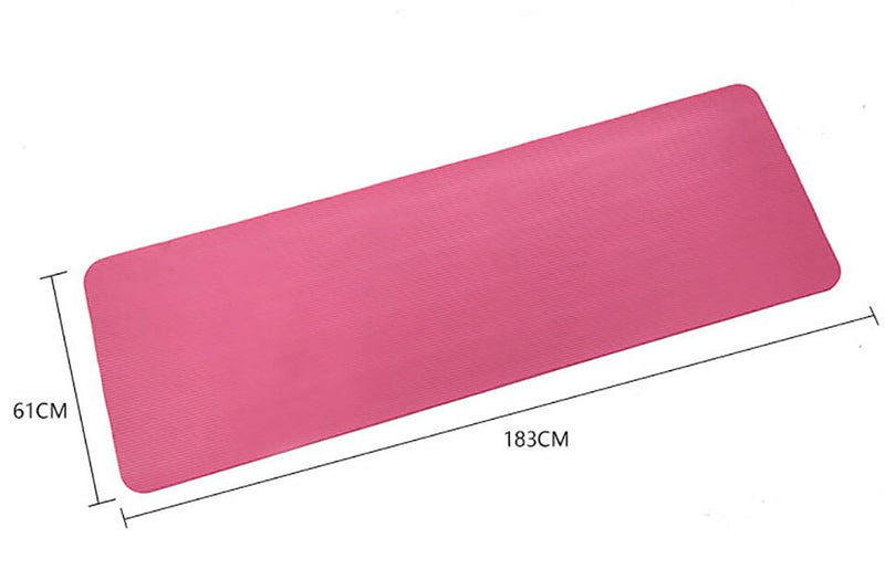 Hochwertige 10 mm NBR-Yogamatte mit kostenlosem Trageseil, 183 x 61 cm, rutschfeste, dicke Unterlage, Fitness-Pilates-Matte für Fitness im Freien