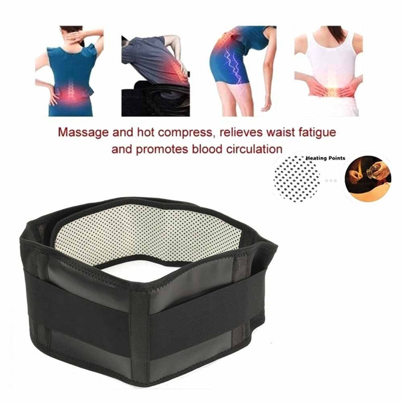 Tcare M - 4XL Adjustable Tourmaline Self Heating Magnetic Therapy Back Waist Support Belt Lumbar Brace Massage Band Health Care