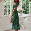 Vestidos Vintage Vintage Print Puff Sleeve Sommer Strand süße Kleider Casual Square Kragen Blumen Maxi langes Kleid 2022 festa