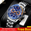 WISHDOIT 2021 New Fashion Diving Watch Men&#39;s Blue Top Brand Luxury Stainless Steel Waterproof Leisure Sports Quartz Men&#39;s Watch
