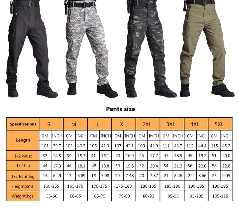 Tactical Pants Camouflage Military Pants Casual Combat Cargo Pants Water Repellent Ripstop Men&