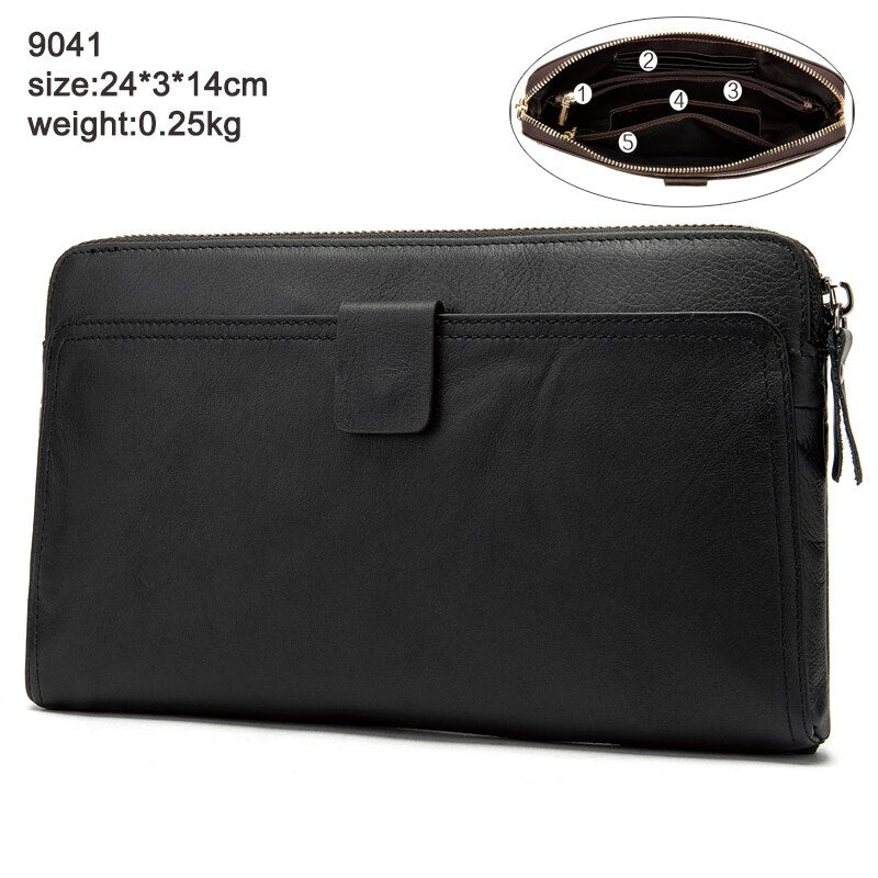 Westal Herren Geldbörse Echtleder Clutch Bag Herren Geldbörse Leder Geldbörse für Kreditkarte Handy Geldbörsen für Reisepass Geldbörsen