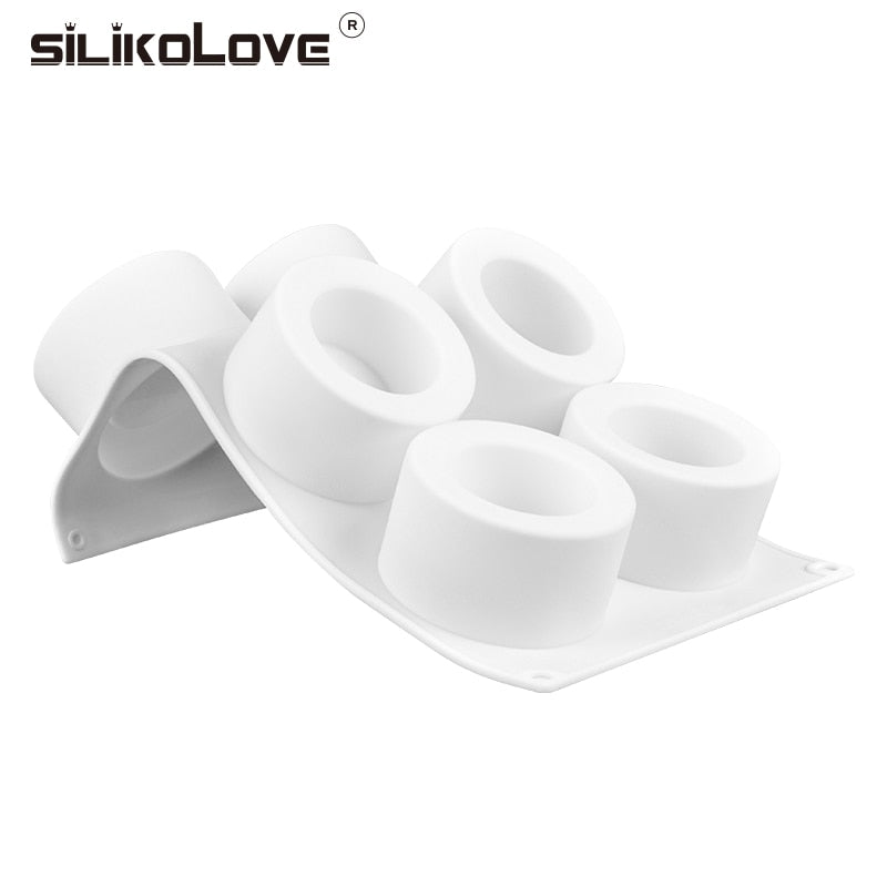 SILIKOLOVE 6 Löcher Pudding Cup Art Kuchenform Pfanne 3D Silikon Gebäckform Mousse Silikonowe Schokoladenmörtel Backen