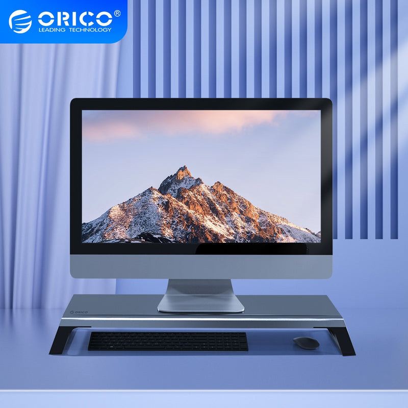 ORICO soporte de aluminio para Monitor elevador de madera ordenador Universal soporte de escritorio organizador para PC portátil MacBook hogar Oficina
