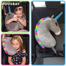 Bebé chico viaje unicornio almohada niños cabeza cuello soporte proteger asiento de coche cinturón almohada hombro seguridad Correa lindo Animal cojín