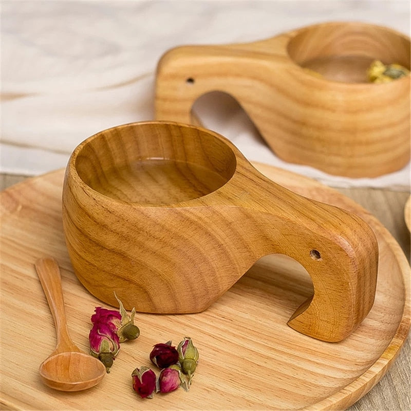 New Chinese Portable Wood Coffee Mug Rubber Wooden Tea Milk Cups Water Drinking Mugs Drinkware Handmade Juice Lemon Teacup Gift